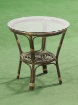 Стол садовый ротанг, Мальдивы, 55х55х56 см, круглый, столешница стеклянная, к набору AI-1808002