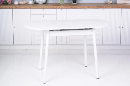 Стол обеденный раздвижной "Кэлли" (ш900/1200*г600*в750 мм) ЛДСП Белый шагрень