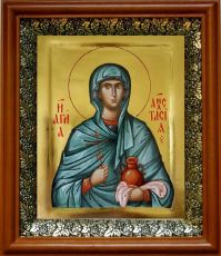 Икона Анастасия Узорешительница в киоте с басмой Виноградная Лоза (UV-печать)(30060)