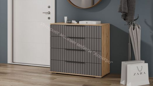 Комод «Хилтон» - 402.010.000 Дуб Крафт золотой, Графит матовый