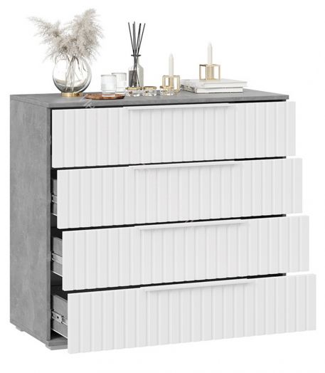 Комод «Хилтон» - 402.010.000 Ателье светлый, Белый матовый