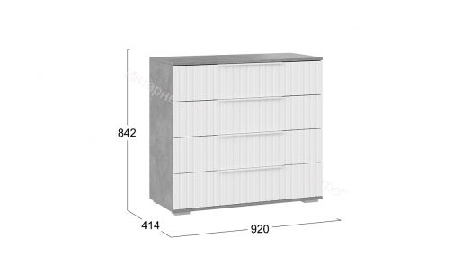 Комод «Хилтон» - 402.010.000 Ателье светлый, Белый матовый