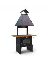 Гриль 1280х725х4300 мм, 2 мм, решетка-гриль, полка, дымоход, зонт, ВЗР2296, Suomi Grill, Grillux