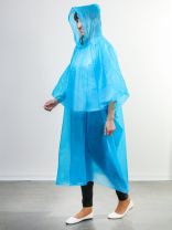 Дождевик пончо 120х130 см, с капюшоном, Peva, L, голубой, Park, RP-18, 999103