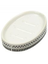 Мыльница настольная, Геометрия, керамика, 12.4x8.5x2.3 см, белая, CE2571AA-SD