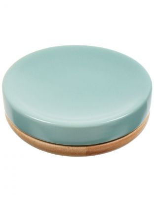 Мыльница настольная, Бамбук, керамика, 11x3.3 см, бирюза, CE2504CA-SD
