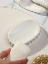 Мыльница настольная, керамика, 12.5х8.5х2.6 см, бабл серая, Y4-9859