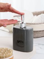 Дозатор для жидкого мыла, керамика, 10.7х5.8х18 см, серый глянец, Y4-9871