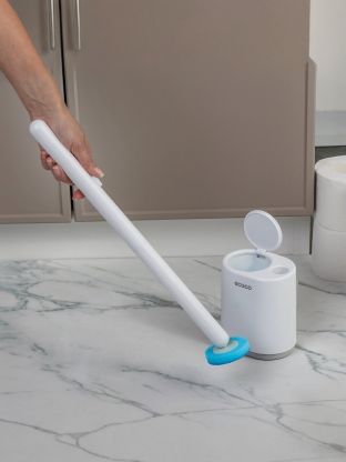 Ерш для туалета Ecoco, настенный, со сменными насадками, полимер, Y4-9908