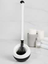 Ерш для туалета напольный, 45х11х11 см, круглый, пластик, бело-серый, Y4-11238