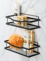 Полка металл, настенная, 2 предмета, черная, Y4-9925