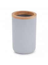 Стакан для зубных щеток, пластик, серый, Альтернатива, Бамбук, М8054