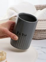 Стакан для зубных щеток, 7.8х7.8х11.5 см, керамика, серый глянец, Y4-9872