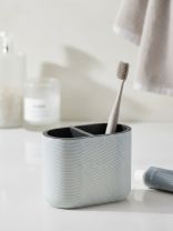 Стакан для зубных щеток 13х7х10 см, полистоун, Серо-голубой, BRE0880AA-TBH
