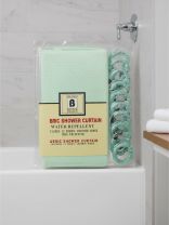 Штора для ванн 180х180 см, полиэстер, Мята однотонная, с кольцами, Y4-11141