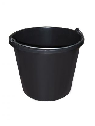 Ведро пластик, 20 л, черное, строительное, Милих, 04320