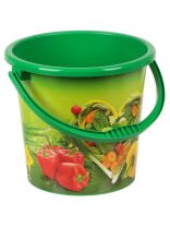 Ведро пластик, 10 л, хозяйственное, ВМС, Зеленая грядка, ВР-5967