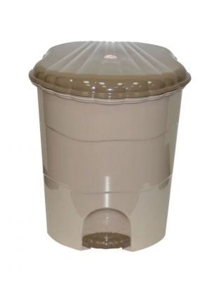 Контейнер для мусора пластик, 7 л, круглый, педаль, плавающая крышка, латте, капучино, Violet, 150720