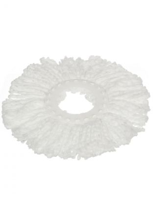 Сменный блок для швабры микрофибра, 35х35 см, круглый, белый, Verde, Spin Mop, 39069