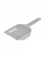 Совок для кошачьего лотка, пластик, короткий, пластиковая ручка, серый, Альтернатива, М8194