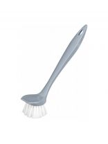 Щетка для посуды, пластик, 23х5х5 см, с прямой ручкой, серая, Homver, Etna, 221223535/03