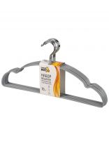 Вешалки-плечики для одежды, 40 см, металл, ПВХ, 10 шт, серые, Рыжий кот, 107916