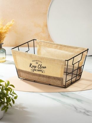 Корзина для хранения, 30х20х15 см, прямоугольная, коричнево-бежевая, A290102