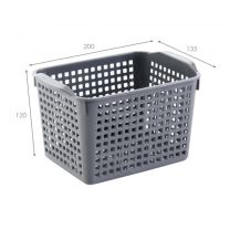 Корзина для хранения, 2 л, 20х13.5х12 см, прямоугольная, пластик, серая, Violet, Лофт, 641008