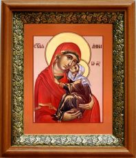 Икона Анна Праведная, Мать Богородицы в киоте с басмой Виноградная Лоза (UV-печать)(33022)