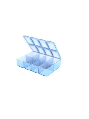 Органайзер для хранения, пластик, 8 ячеек, 8.2х10.5х3 см, небесно-голубой, Berossi, АС 40982000