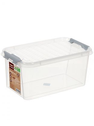 Ящик хозяйственный, 10 л, с крышкой, с защелками, Полимербыт, Профи Комфорт, 437900000