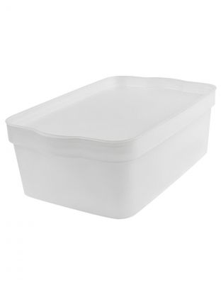 Ящик для хранения, 6 л, 32х21.1х11 см, с крышкой, матовый кристалл, Keeplex, Trendy, KL350211000