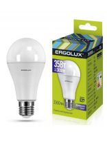 Лампа светодиодная E27, 35 Вт, 300 Вт, груша, 6500 К, холодный белый свет, Ergolux, 14232