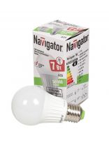 Лампа светодиодная E27, 7 Вт, 60 Вт, груша, 4000 К, нейтральный белый свет, Navigator, 94386