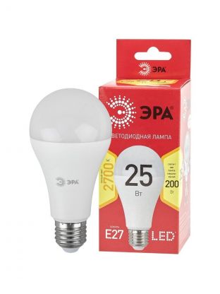 Лампа светодиодная E27, 25 Вт, 200 Вт, груша, 2700 К, теплый белый свет, Эра, Red Line