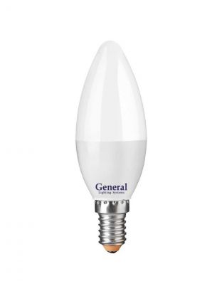 Лампа светодиодная E14, 12 Вт, 230 В, свеча, 6500 К, холодный белый свет, General Lighting Systems, GLDEN-CF, CF, 649929