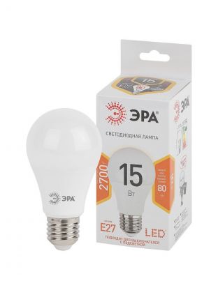 Лампа светодиодная E27, 15 Вт, 130 Вт, 170-265 В, груша, 2700 К, теплый белый свет, Эра, Б0020592
