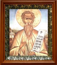 Икона Антоний Езерул-Вылчский в киоте с басмой Виноградная Лоза (UV-печать)(30093)