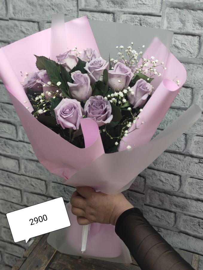 Сиреневые розы 50-60 см