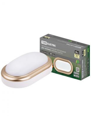 Светильник светодиодный, TDM Electric, ДПО Антарес, 8 Вт, 4000 К, 800 Лм, IP54, 16.8х10х5.8 см, матовое золото, SQ0354-0016