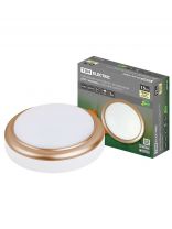 Светильник светодиодный, TDM Electric, ДПО Антарес, 15 Вт, 4000 К, 1500 Лм, IP54, 18х18х6.6 см, матовое золото, SQ0354-0018