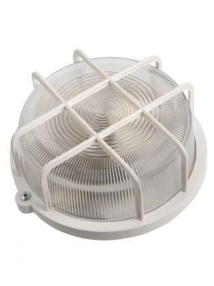 Светильник General Lighting Systems, НПП 03-100-005.04, 100 Вт, E27, на 1 лампочку, IP54, 21.2х21.2х10.4 см, с решеткой, белый, 437849