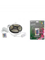 Лента светодиодная SMD 5050, 30 светодиодов/метр, 12 В, 7.2 Вт, IP65, RGB, 5 м, 24 Вт, IR-контроллер, TDM Electric, SQ0331-0235