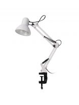 Светильник настольный на струбцине, E27, абажур белый, ФАZА, TBL-01-wh, 5046214