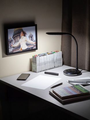 Светильник настольный 8 Вт, черный, Эра, NLED-477-8W-BK, 20х120, Б0041083