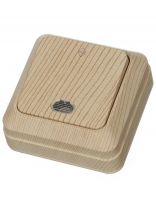 Переключатель открытой установки, одноклавишный, 10 А, пластик, подсветка, IP20, сосна, TDM Electric, Ладога, SQ1801-0048