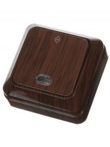 Переключатель открытой установки, одноклавишный, 10 А, пластик, подсветка, IP20, бук, TDM Electric, Ладога, SQ1801-0032