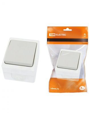 Переключатель 2 положения, одноклавишный, 10 А, IP54, открытой установки, TDM Electric, Вуокса, SQ1803-0003