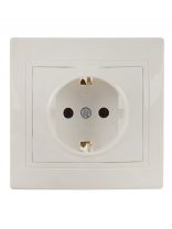 Розетка Евро скрытой установки, 1 гнездо, с заземлением, 16 А, керамика, слоновая кость, TDM Electric, Таймыр, SQ1814-0112