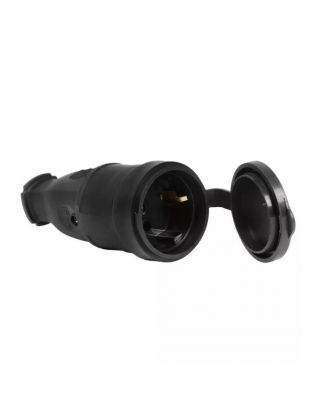 Розетка переносная без заземления, 16 А, 250 В, каучук, IP44, Smartbuy, SBE-16-S07-R